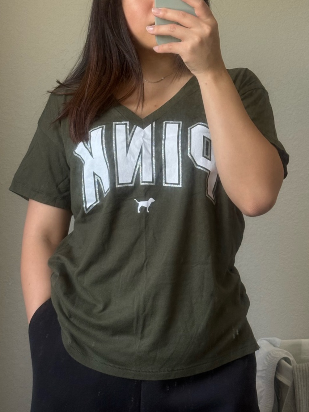 PINK Green T-Shirt